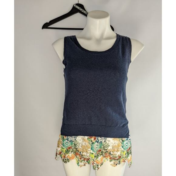 Moth Navy Sweater and Lace Sleeveless Top sz Xsmall - Picture 1 of 9